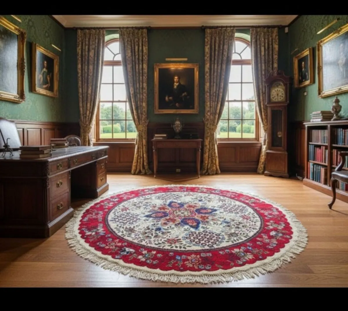 Extra Large 2.7m/ 9ft diameter hand knotted Rug - Image 2