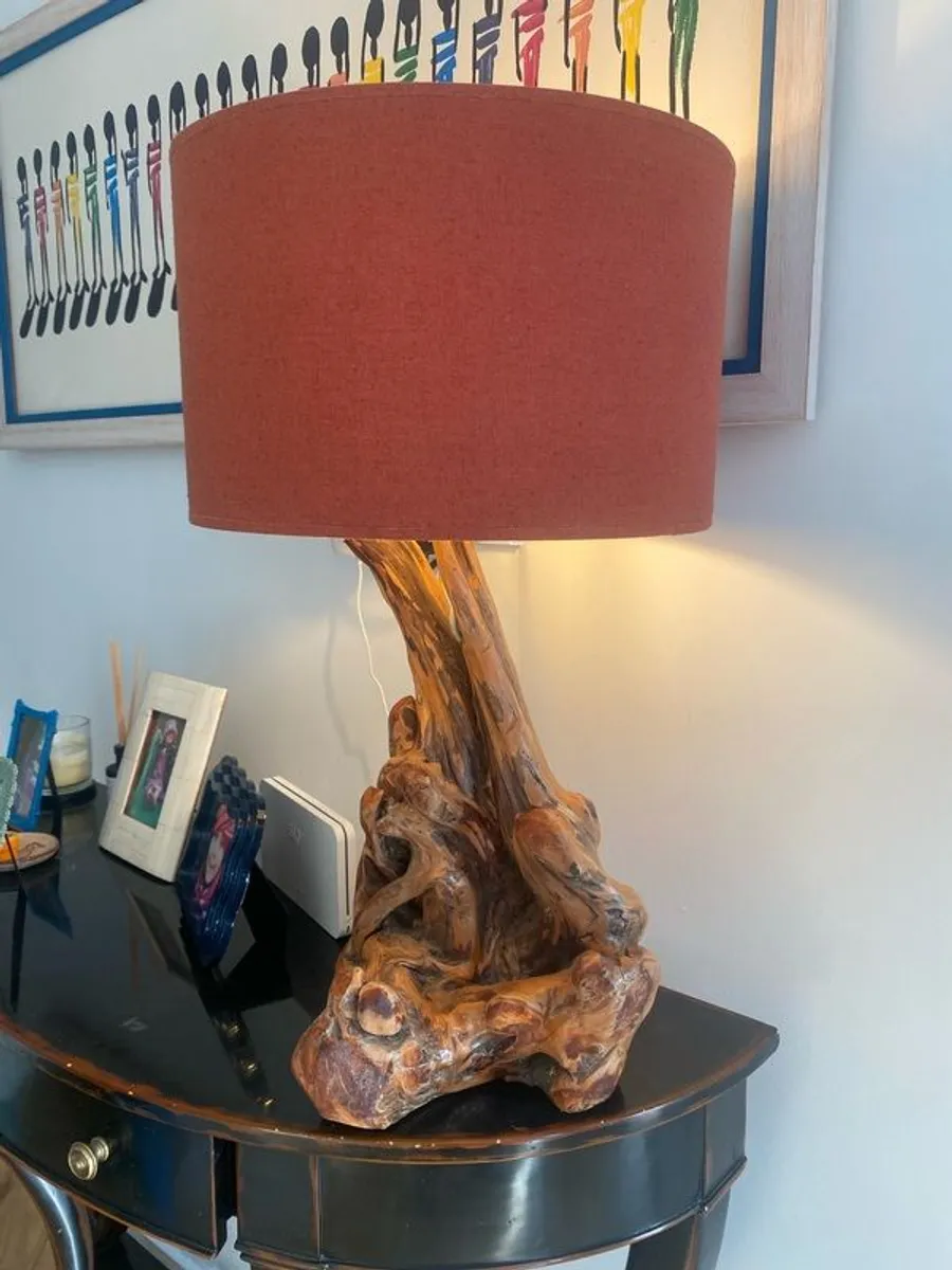 Large Teak Root Driftwood Table Lamp. - Image 1