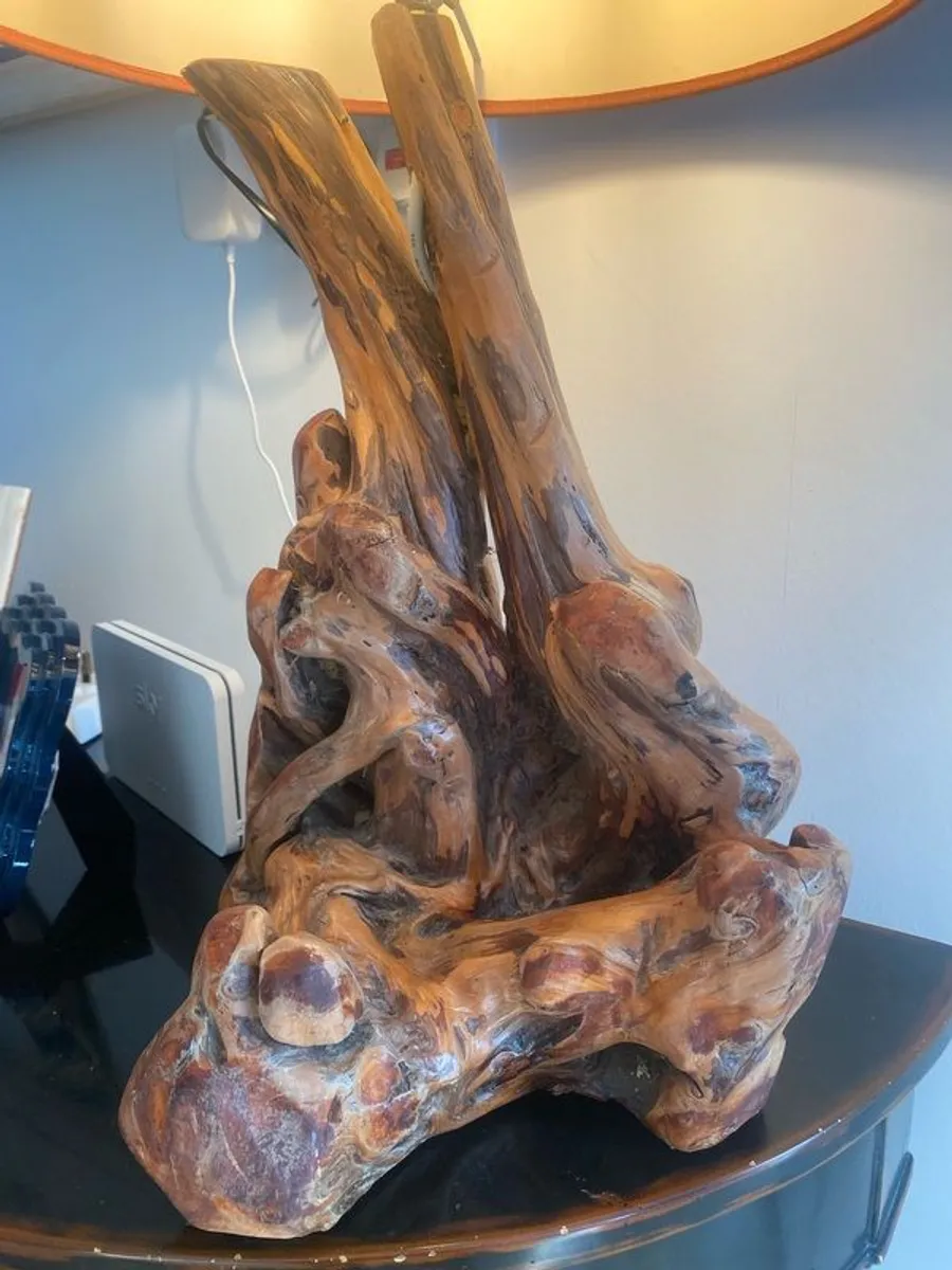 Large Teak Root Driftwood Table Lamp. - Image 3