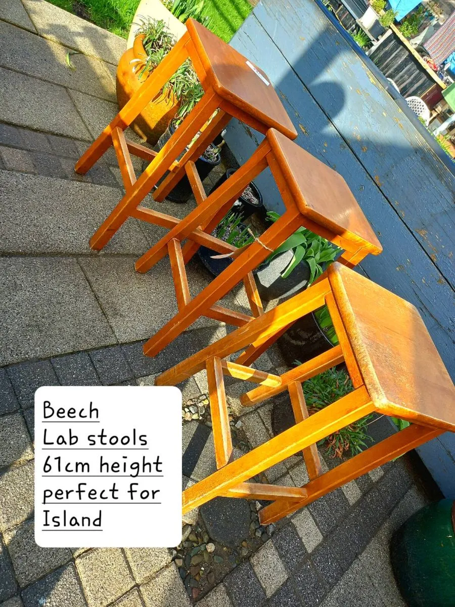 Beech hardwood Island stools - Image 1