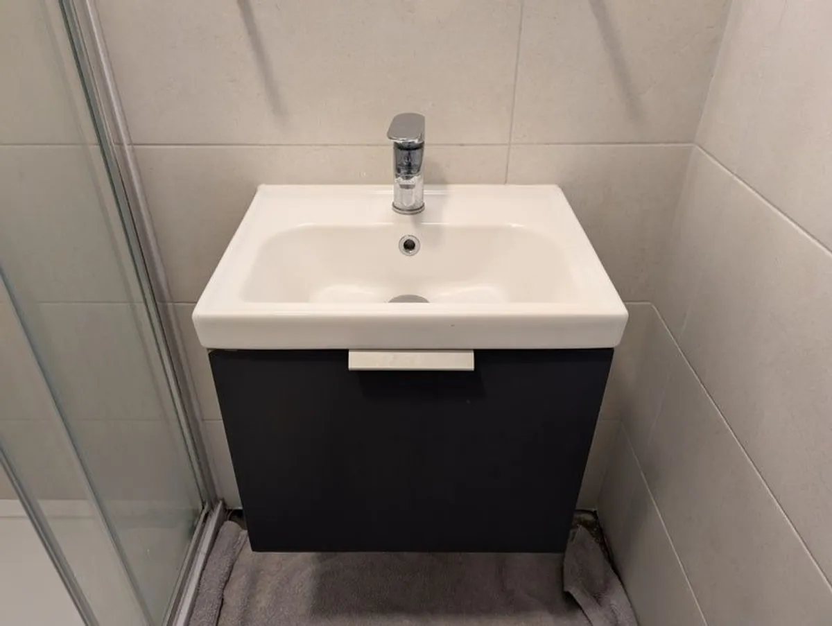 SONAS Stockholm 50cm Wall Hung Vanity Unit Anthracite - Image 1