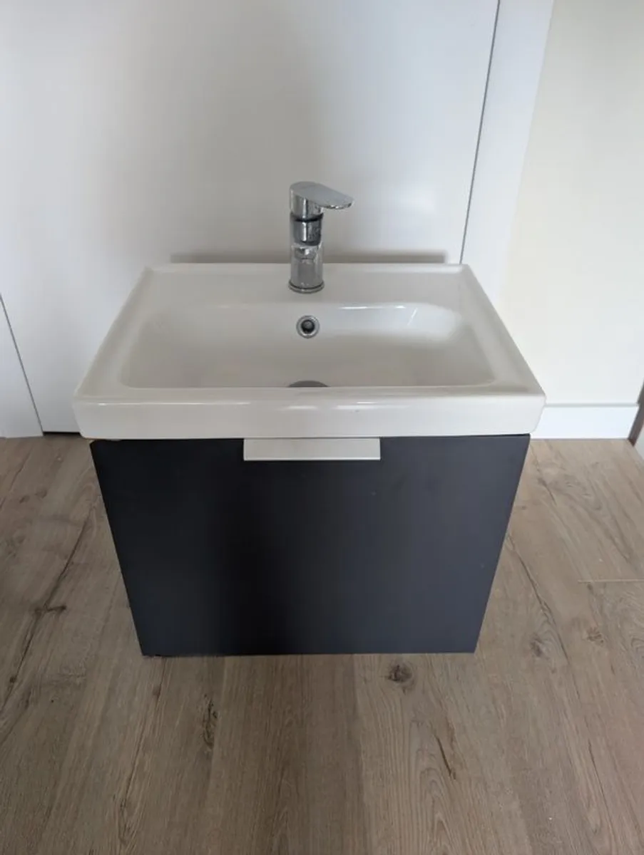 SONAS Stockholm 50cm Wall Hung Vanity Unit Anthracite - Image 4