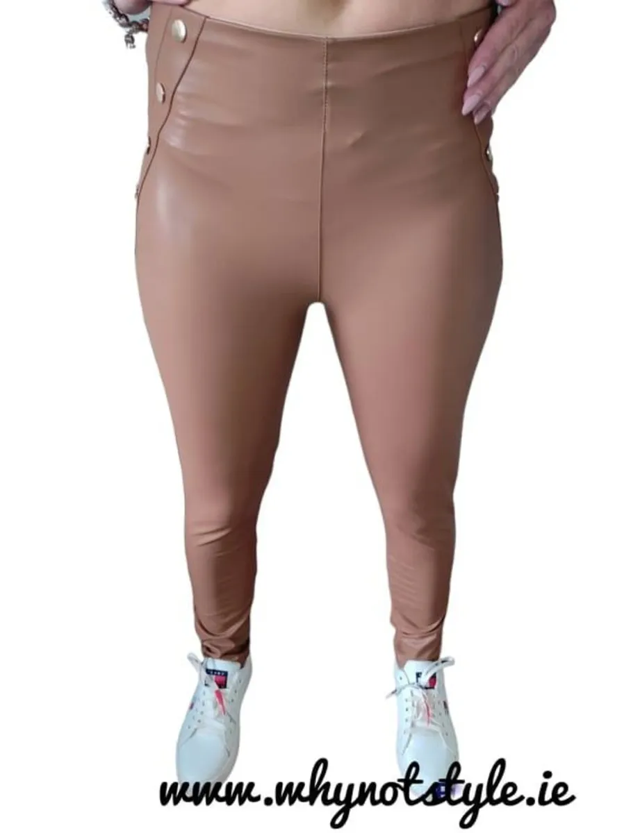 High Waist PU Leggings - Image 2