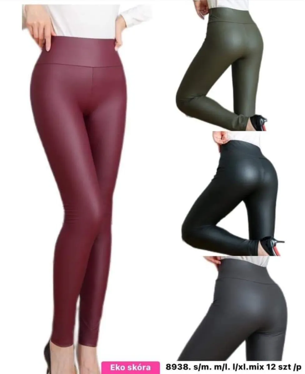 High Waist PU Leggings - Image 1