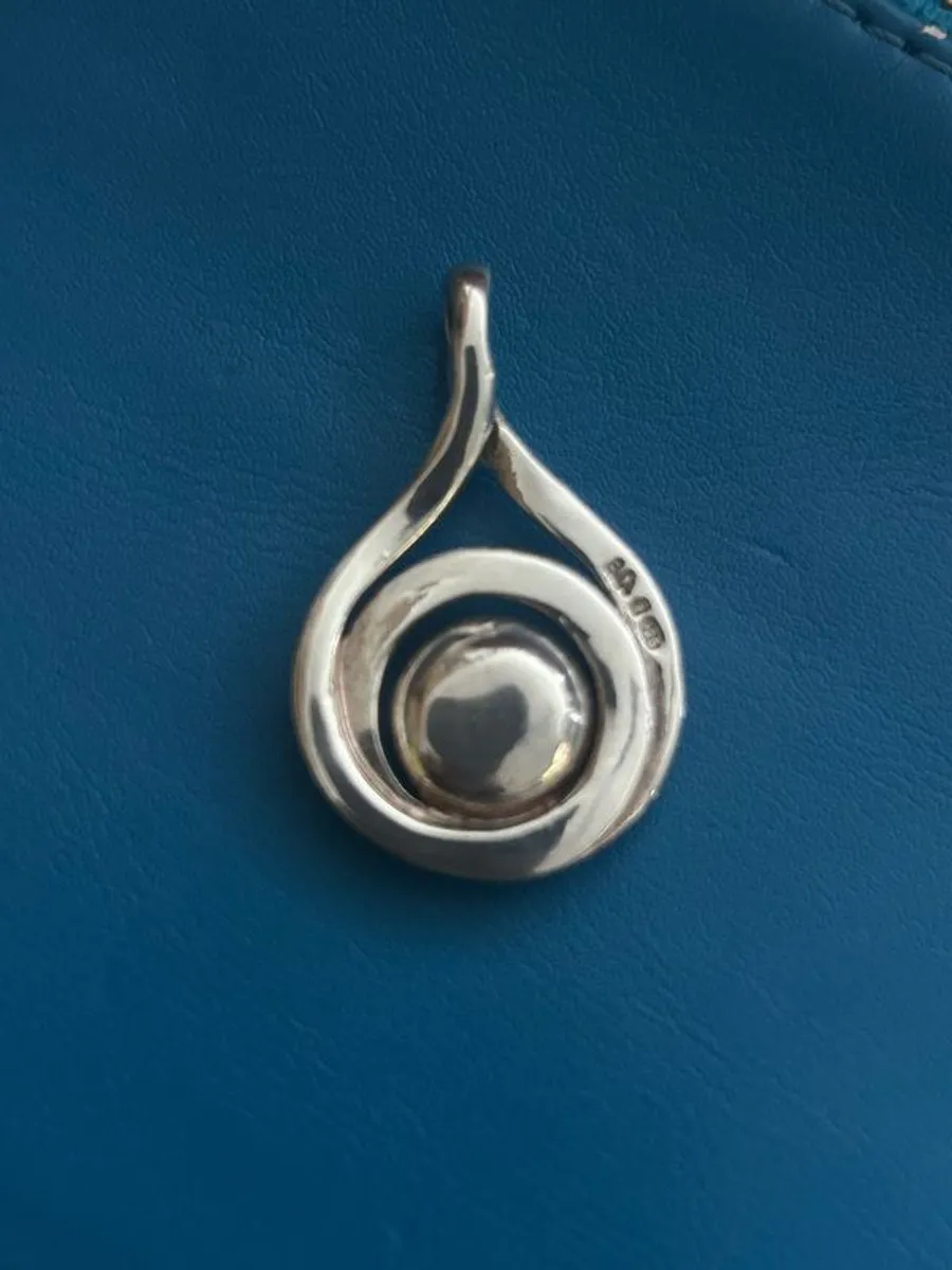 Turquoise & Silver Pendant - Image 2