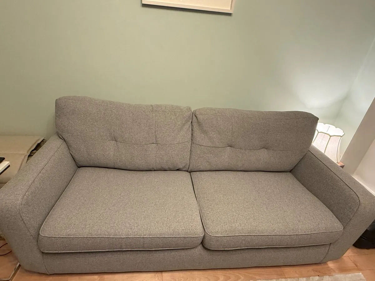 Grey 3 seater DFS Sofa excellent cond footstool - Image 2