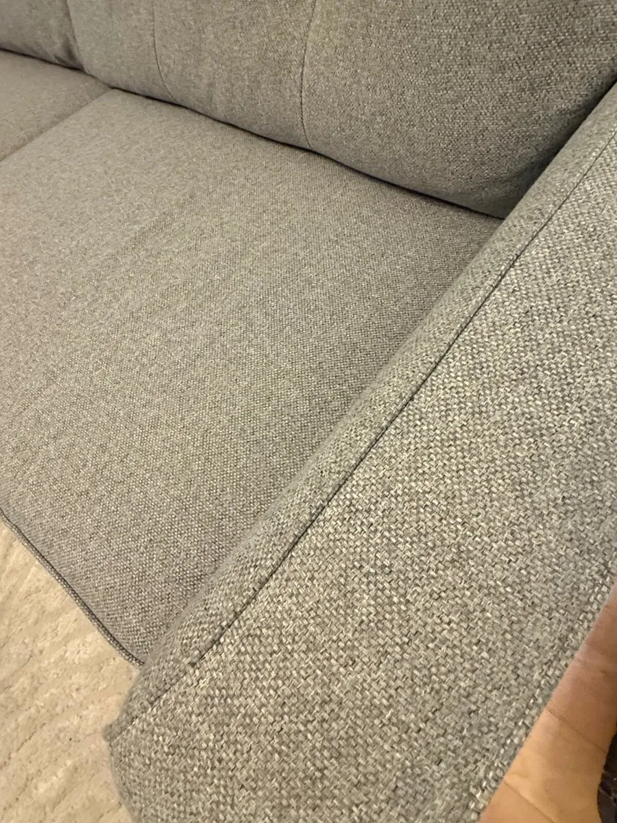 Grey 3 seater DFS Sofa excellent cond footstool - Image 3