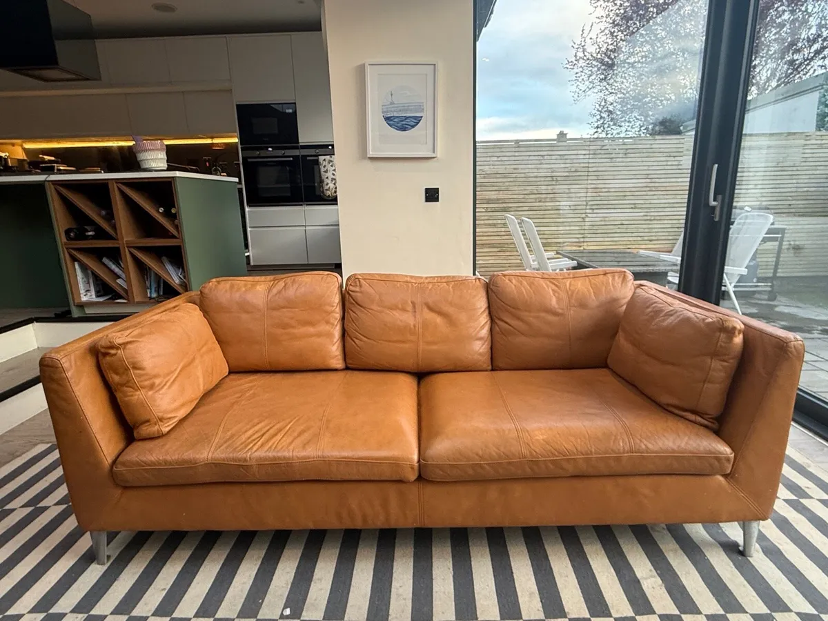 IKEA STOCKHOLM leather sofa 3 seater - Image 1