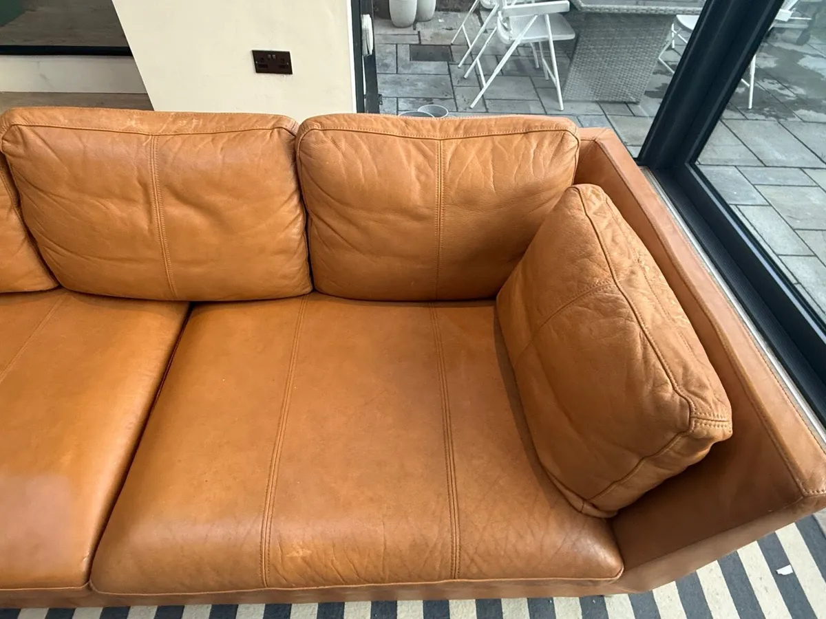 IKEA STOCKHOLM leather sofa 3 seater - Image 3
