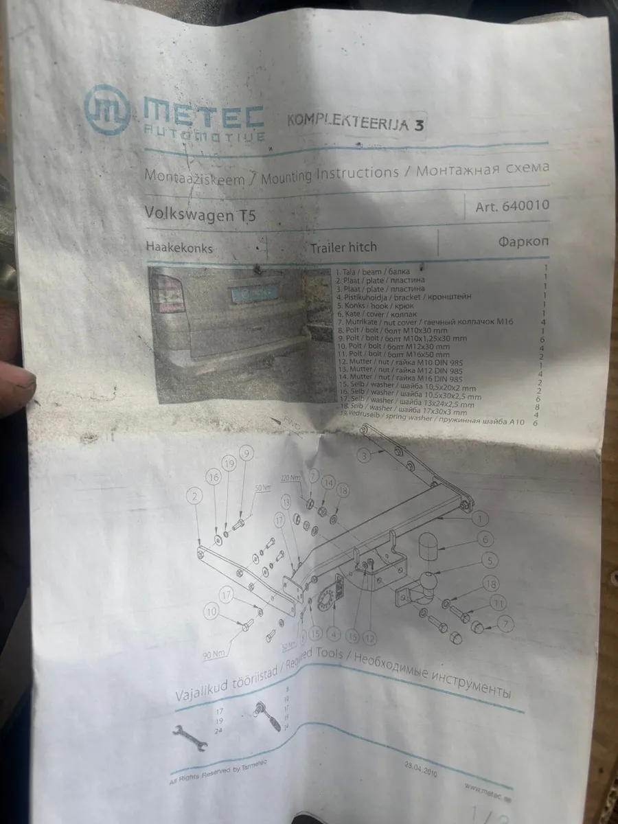 Hitch kit for vw transporter t5 - Image 3