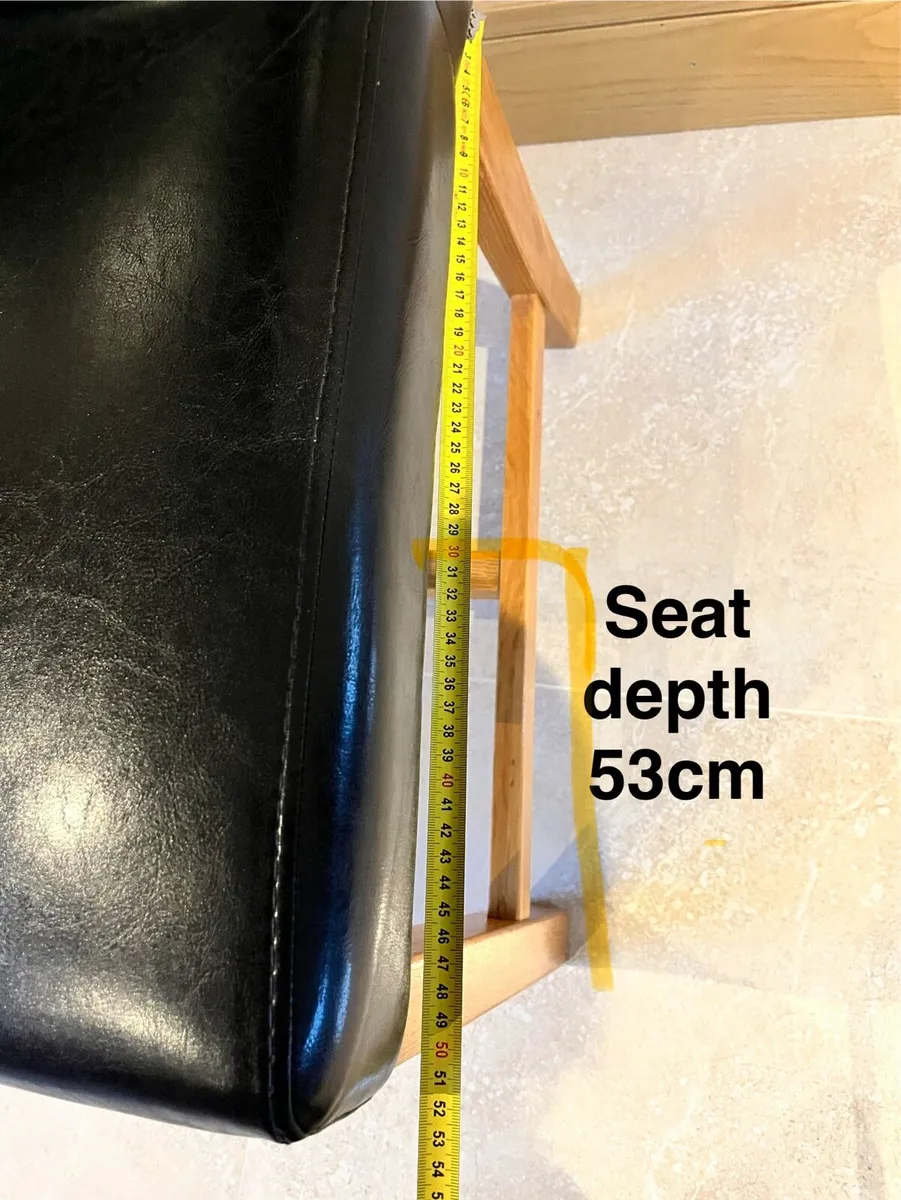 6 Black Leatherette Dining Chairs - Image 3