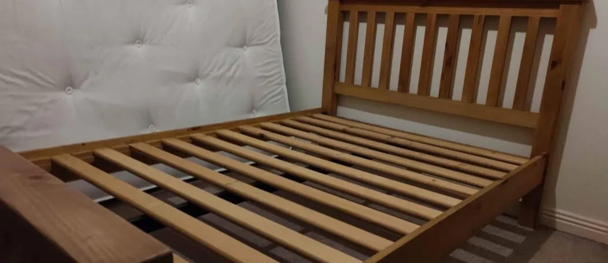 Double bed and mattress - Image 1