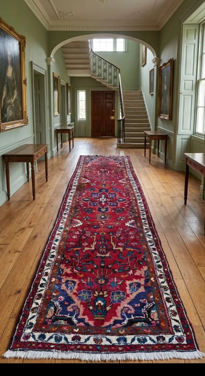 Thick Luxury Pile Perser Hamadan Runner Rug - Image 1