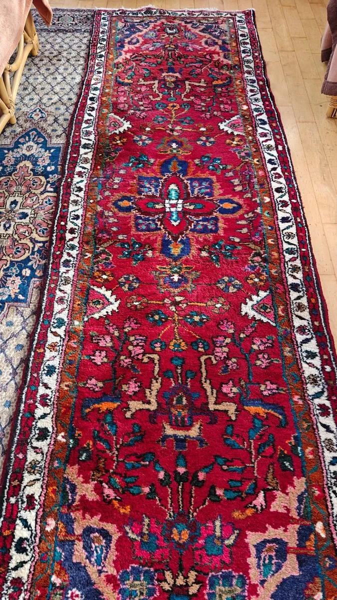 Thick Luxury Pile Perser Hamadan Runner Rug - Image 4