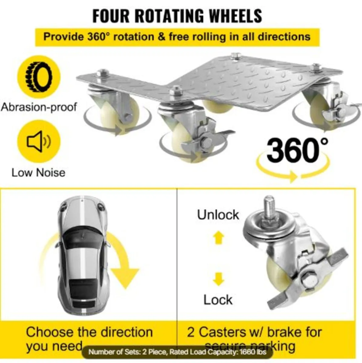 Vehicle Positioning Wheel Dollies - 680Kg Per - Image 2