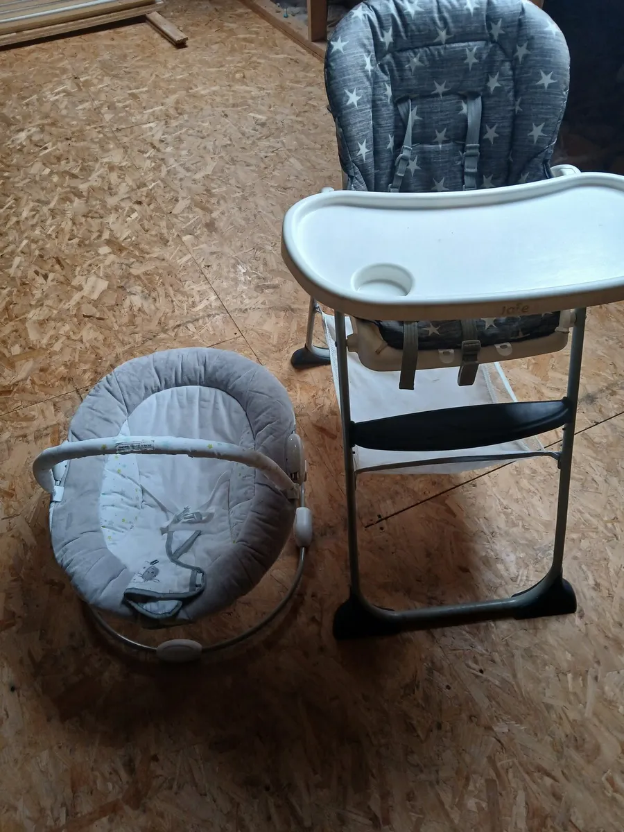 Bouncer and high chair