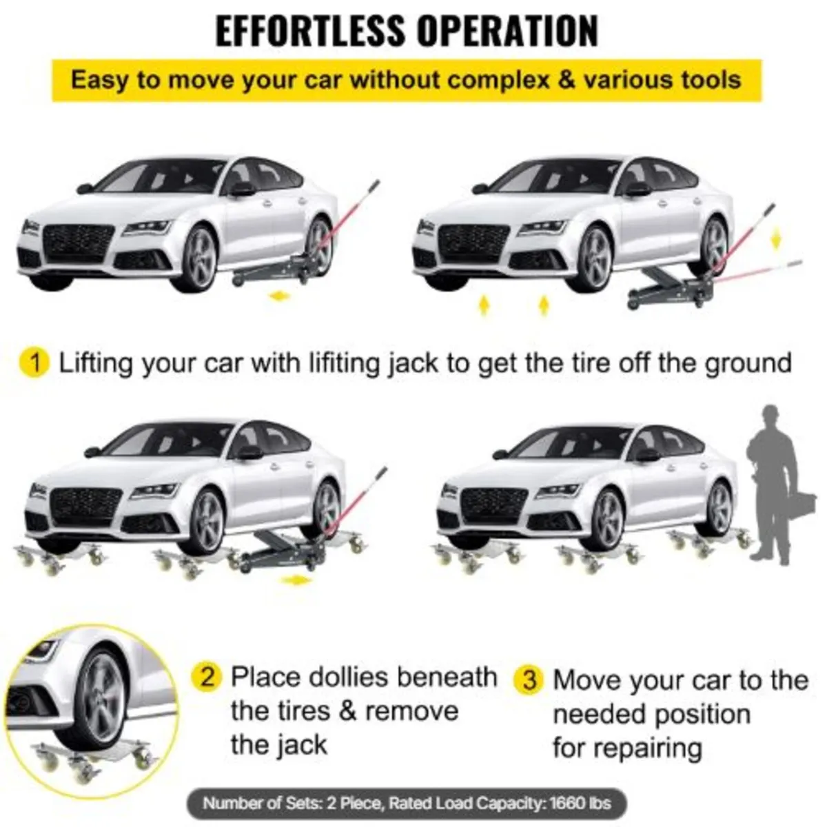 Vehicle Positioning Wheel Dollies - 680Kg Per - Image 4