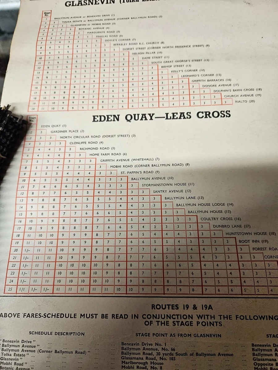 Vintage Dublin Bus Time Table 1960 - Image 4