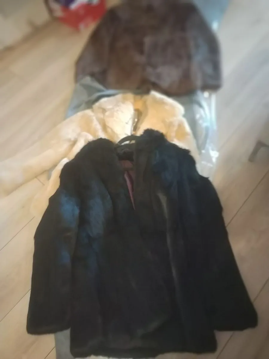 Trio Of Perfect Condition Rabbit Fur Coats,one Of - Image 1