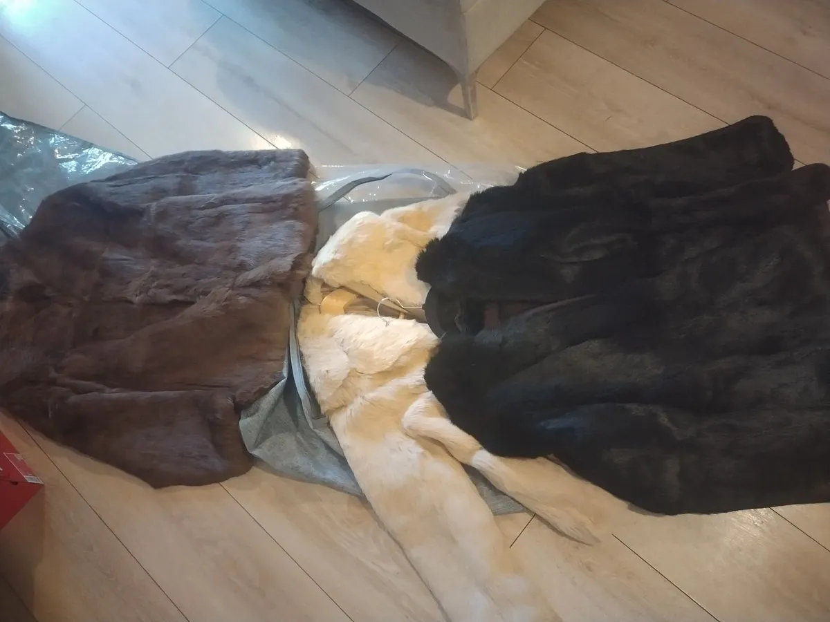 Trio Of Perfect Condition Rabbit Fur Coats,one Of - Image 2