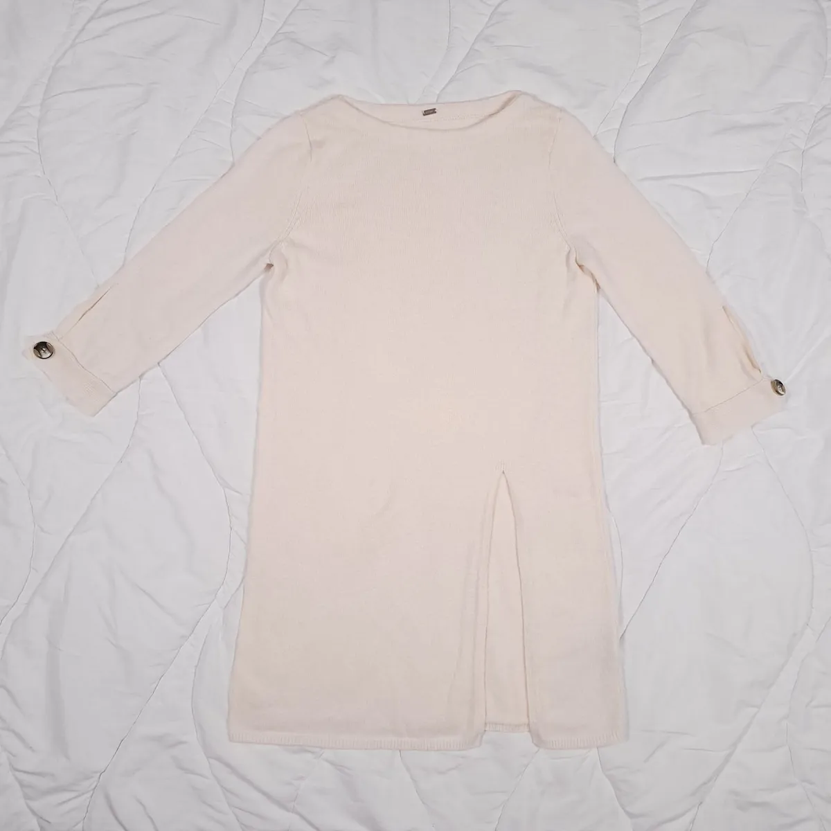 Gustav Cream Off-White Side Slit Long Jumper 8UK - Image 2