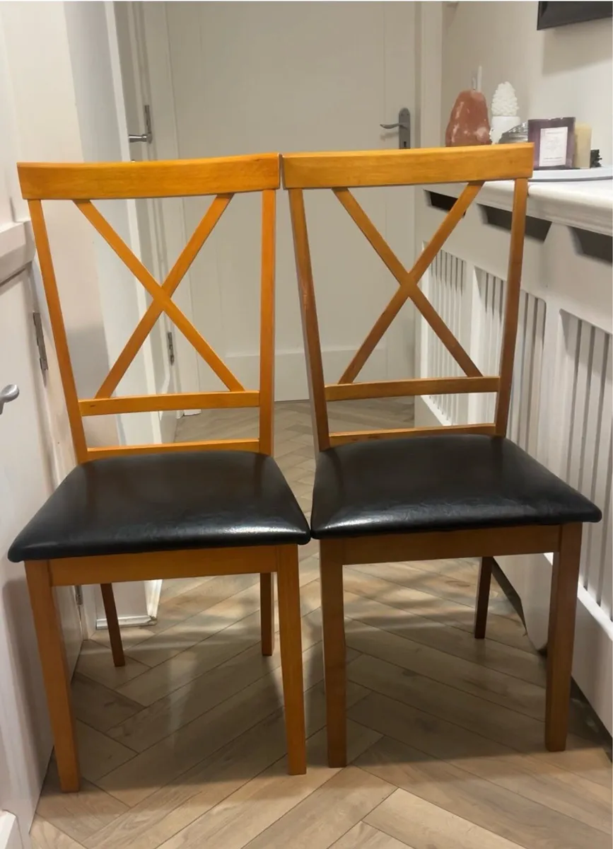 2 Manson dining chairs- Rubber wood- lightweight - Image 1