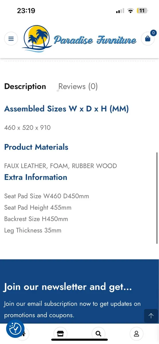 2 Manson dining chairs- Rubber wood- lightweight - Image 3