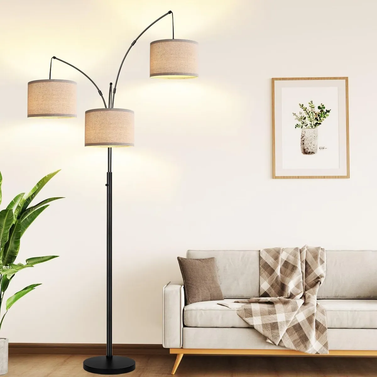 Dimmable Floor Lamp 3 Light Arc for Living Room - Image 4