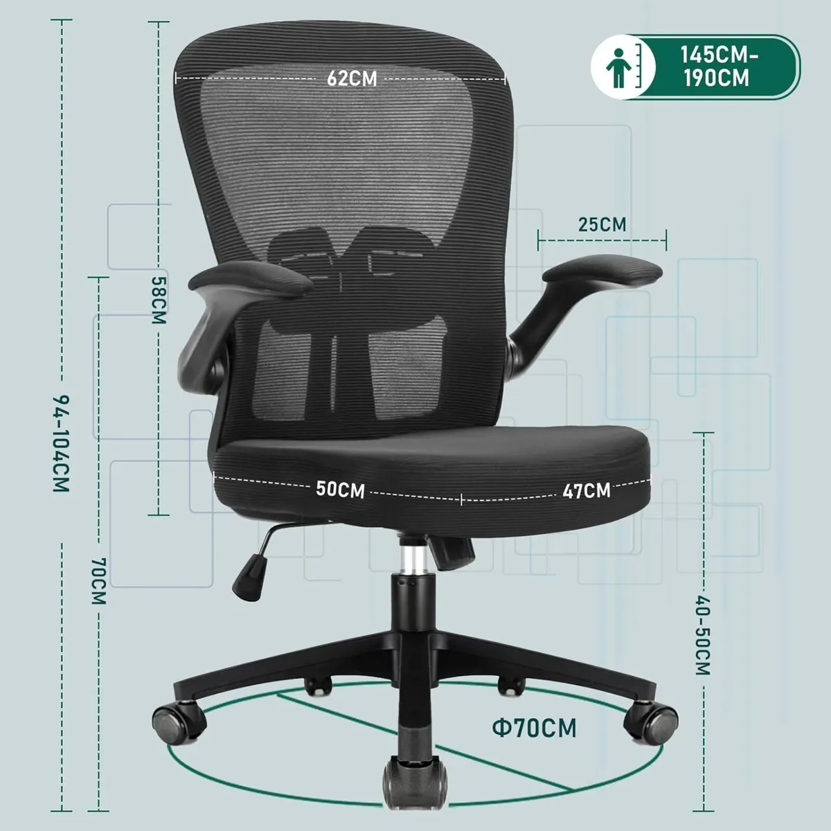 Office Chair Ergonomic Desk With 90degrees - Image 2