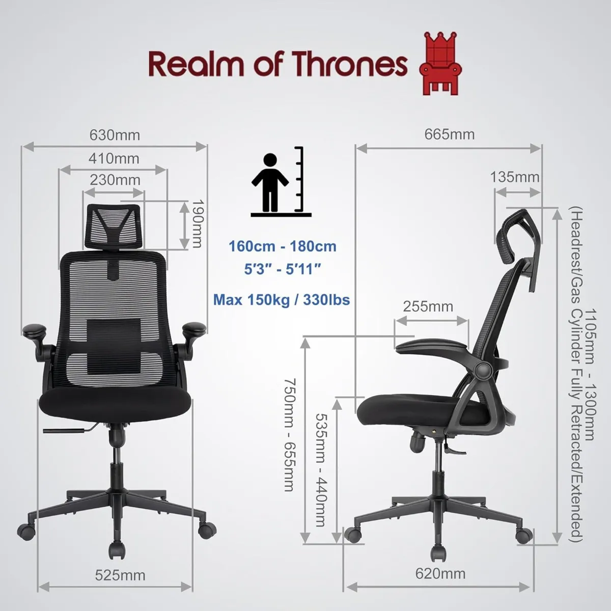 CAPTAIN Ergonomic Office Chair for Home Heavy - Image 3
