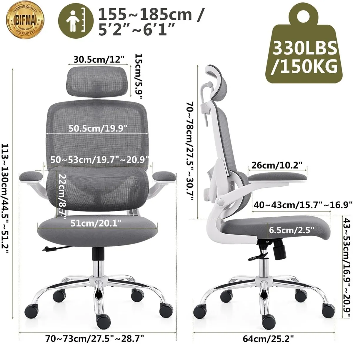 Ergonomic Office Chair - High Back Mesh Design - Image 2