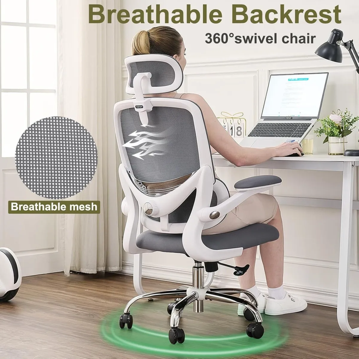 Ergonomic Office Chair - High Back Mesh Design - Image 4