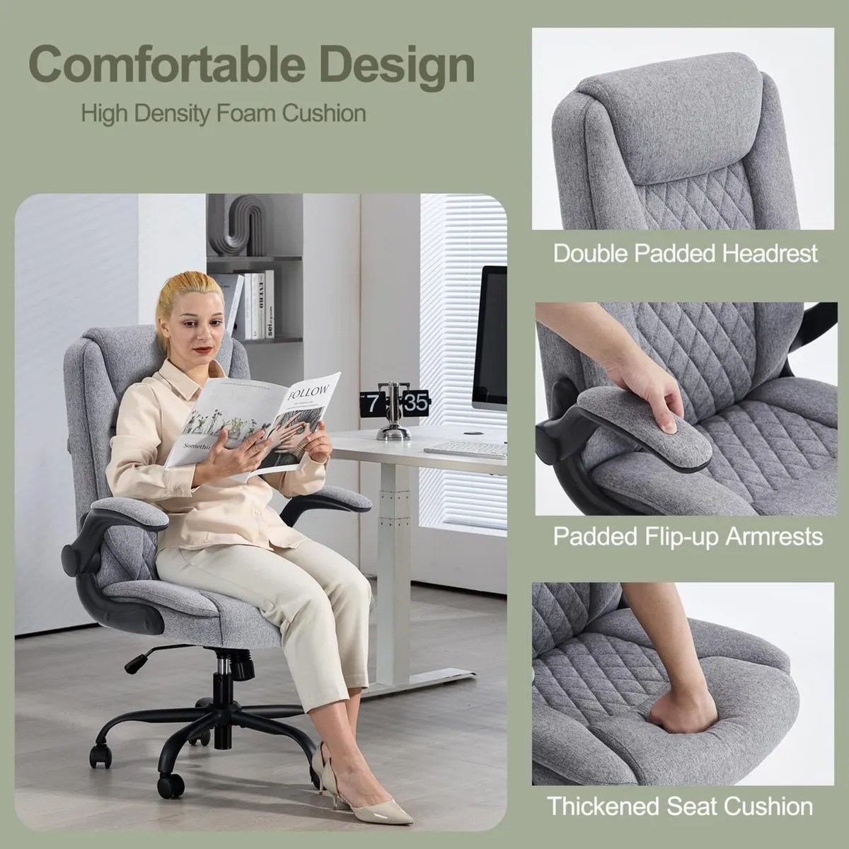 Ergonomic Office Chair Computer Executive with - Image 4