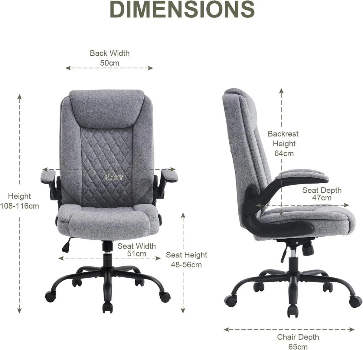 Ergonomic Office Chair Computer Executive with - Image 2