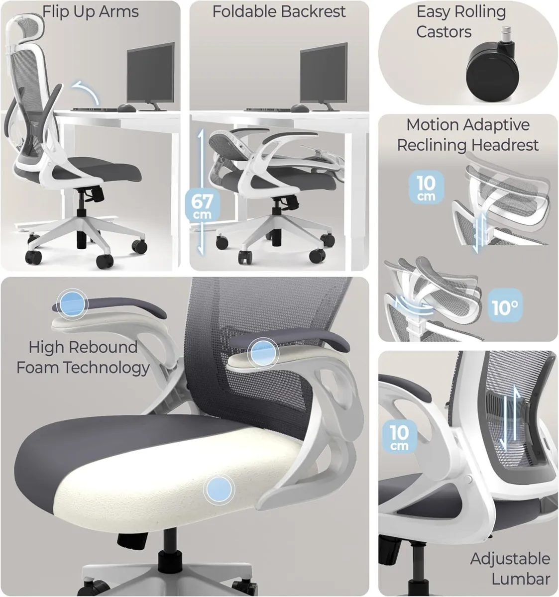 Model U Folding Office Chair for Small Spaces - Image 4