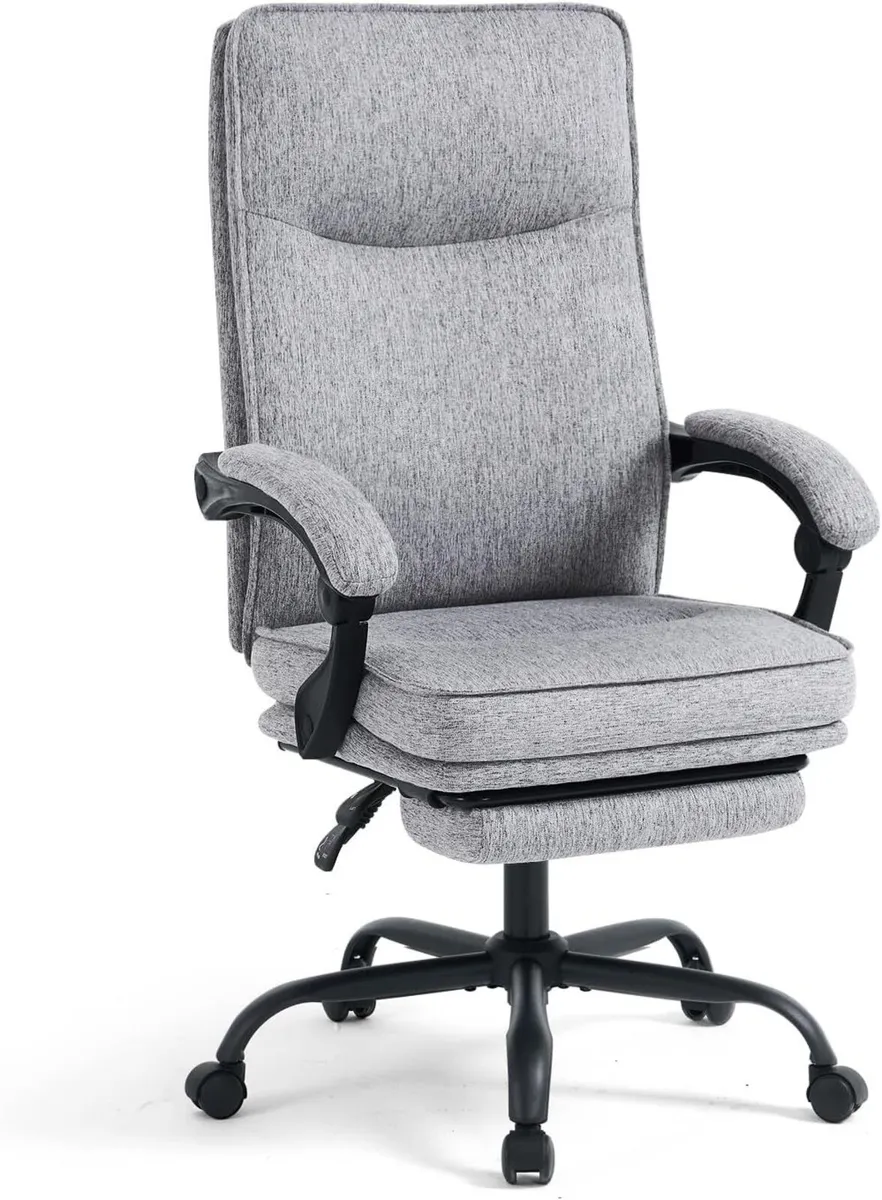 Fabric Office Chair with Footrest Ergonomic - Image 1