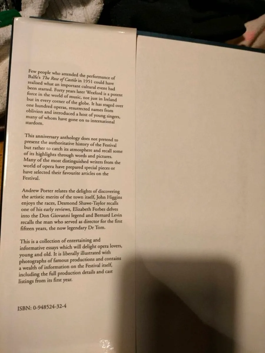 Wexford Opera festival hard backed book with dust - Image 4