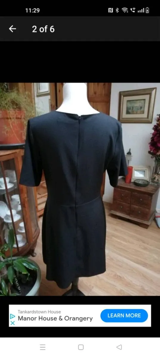 Black Newlook wrapover Dress with flower embroider - Image 2