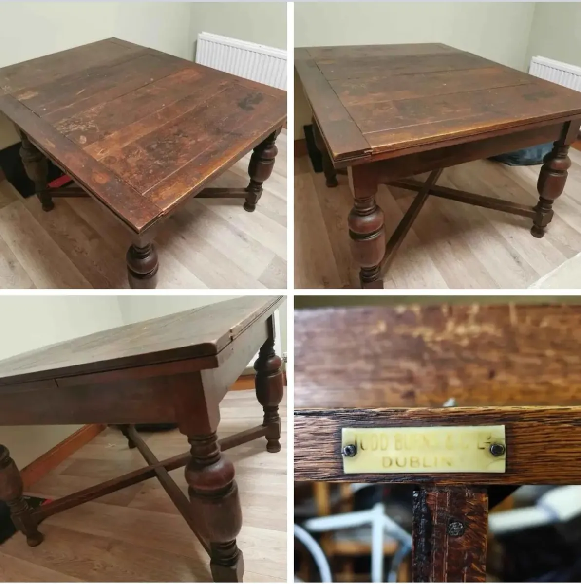 Todd Burns and Co. solid wood antique dining table