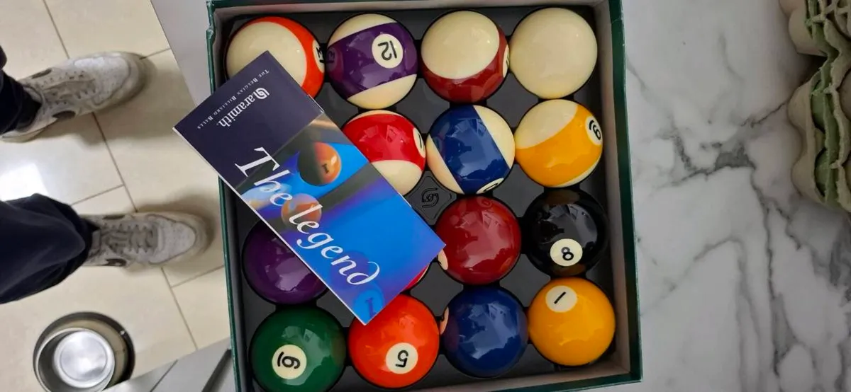2 1/4 Inch Pool balls with Triangle - Image 1