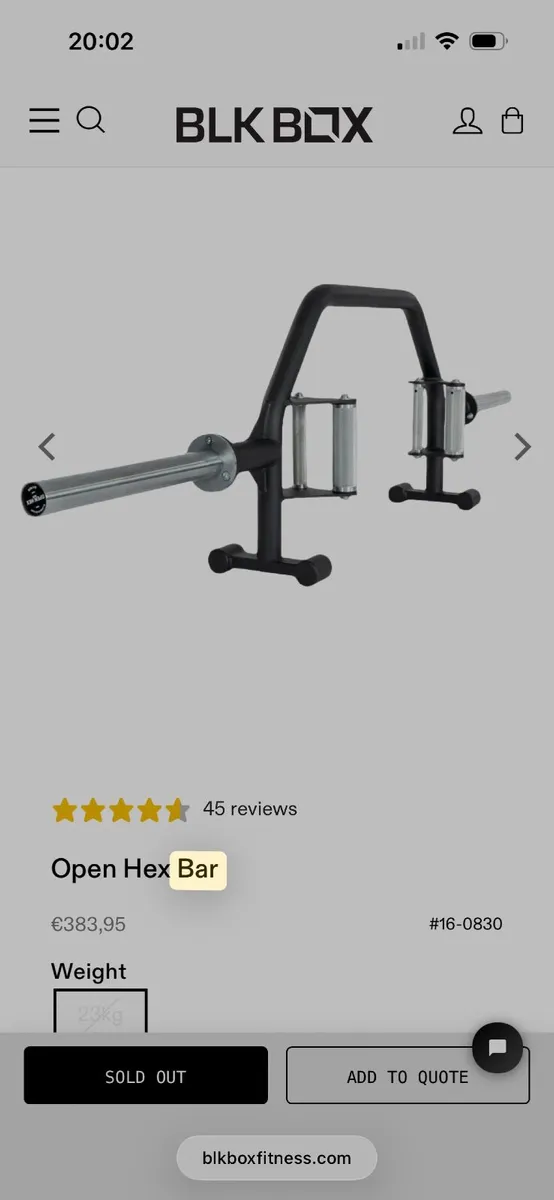 BLKBOX Hex bar, Hex dumbells and barbel plates - Image 1