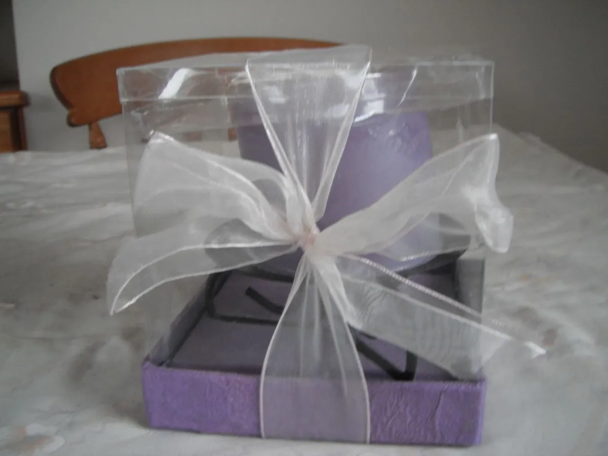 Purple Candle on Wrought Iron Stand for Sale - Image 1