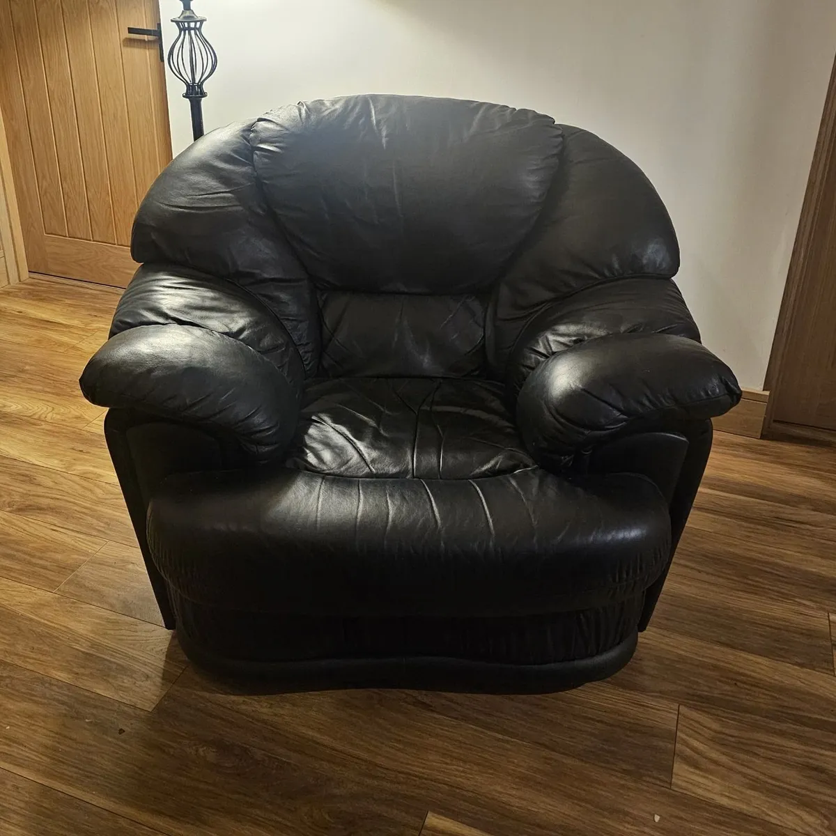 Armchair & Recliner (Black Leather) - Image 1