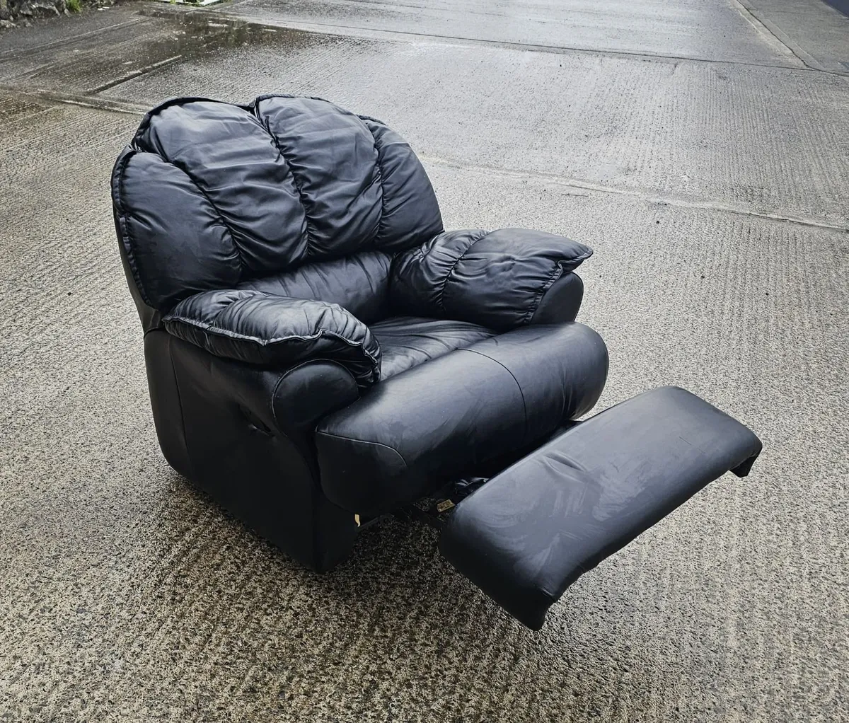 Armchair & Recliner (Black Leather) - Image 2