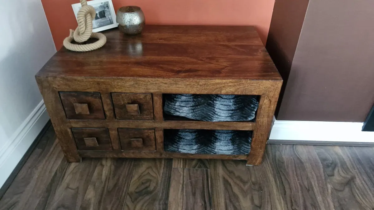 Coffee table, TV Tables x 2 ( Walnut ) - Image 3