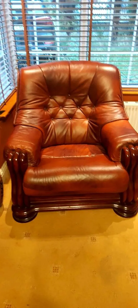 3 Piece Leather Suite  3 +1+1 - Image 4