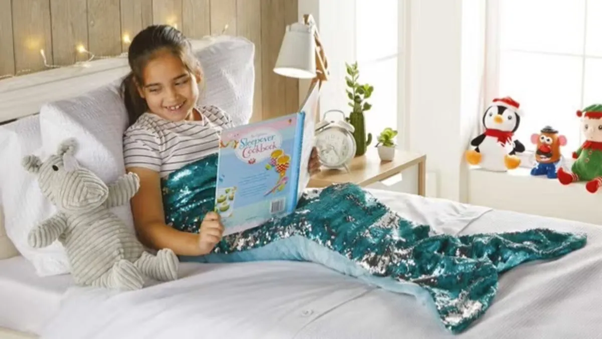 NEW Reversible Sequin Mermaid Tail Blanket - Image 1