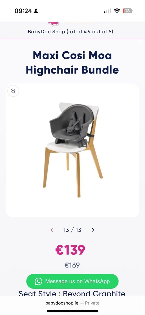 High chair - Maxi Cosi Moa  (Like New) - Image 2