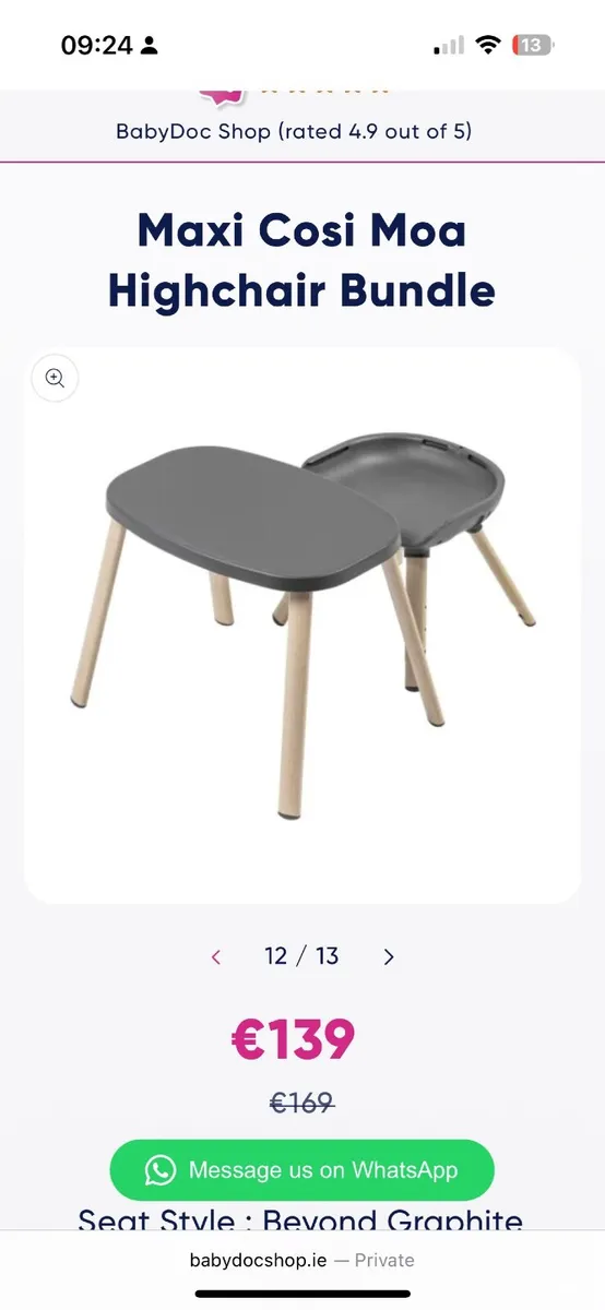 High chair - Maxi Cosi Moa  (Like New) - Image 3