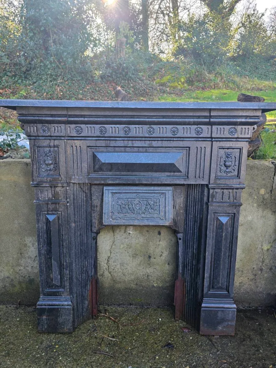 Antique cast iron fireplace - Image 3